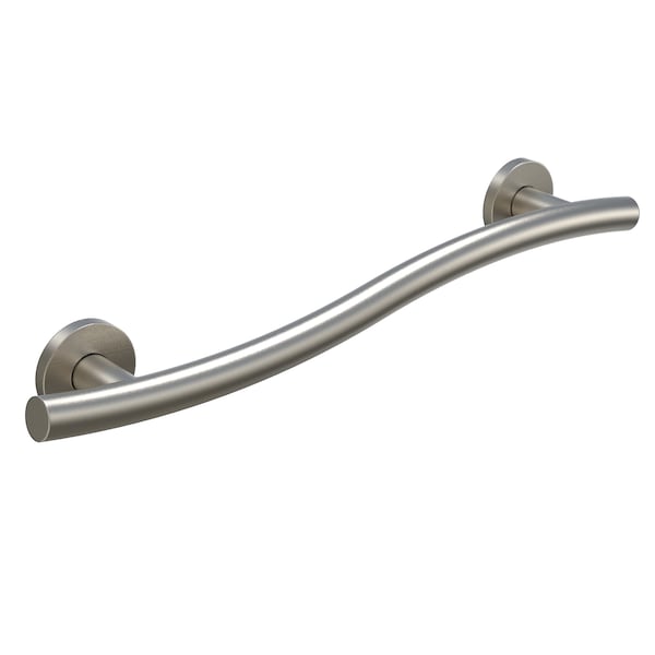 Keeney Mfg Smooth Wave Designer Grab Bar, Brushed Nickel, 24", 24.00" L, Stainless Steel, Brushed Nickel GB2022-24BN - main